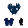 5 Fingers Touch Screen Acrylic Knit Gloves With Colorful Tips